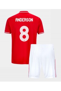 Nottingham Forest Elliot Anderson #8 Jalkapallovaatteet Lasten Kotipeliasu 2025-26 Lyhythihainen (+ Lyhyet housut)